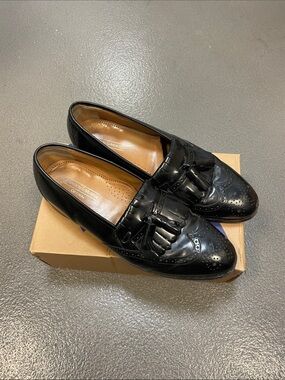 Johnston & Murphy Black Leather Tassel Kiltie Loafers (11)